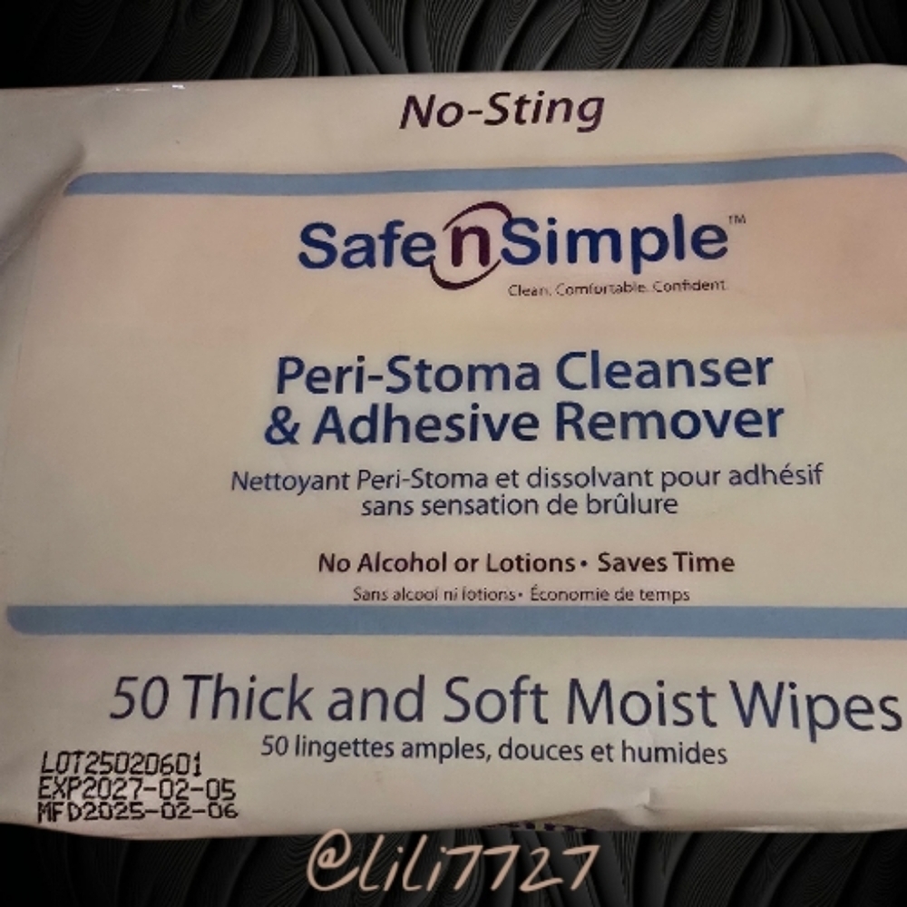 Safe And Simple Peri-Stoma Adhesive Remover 50 Thick And Soft Ostomy Care 3pks! - Picture 2 of 9